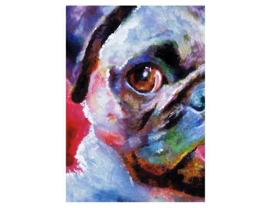 Colorful pug cheap painting