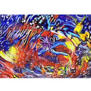 Colorful Trout Art Print: Abstract Fly Fishing Wall Decor, Signed