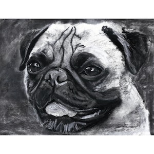 Pug Art Print Portrait Cute Dog Puppy Pet Pug Proprietario Poster artistico Dog Lover Memorial Idea regalo di Oscar Jetson