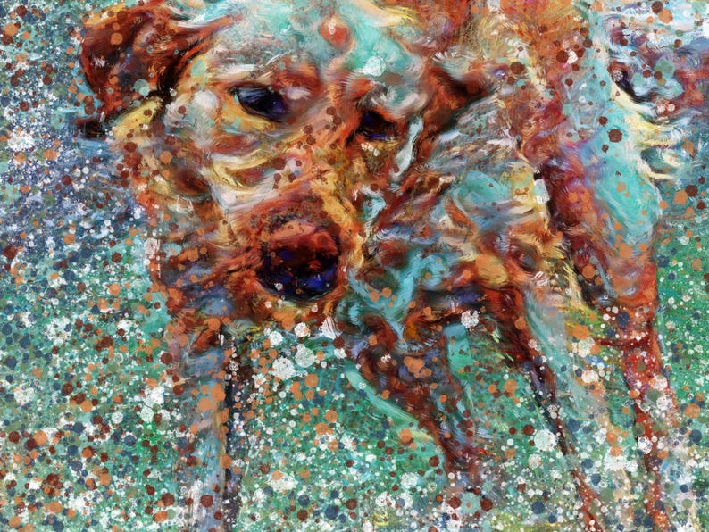 Fox Red Labrador Wall Art Print – Hand Signed Colourful Labrador Painting by Oscar Jetson image 7