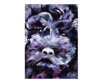 Impression d'art chien cockapoo coloré : peinture giclée signée