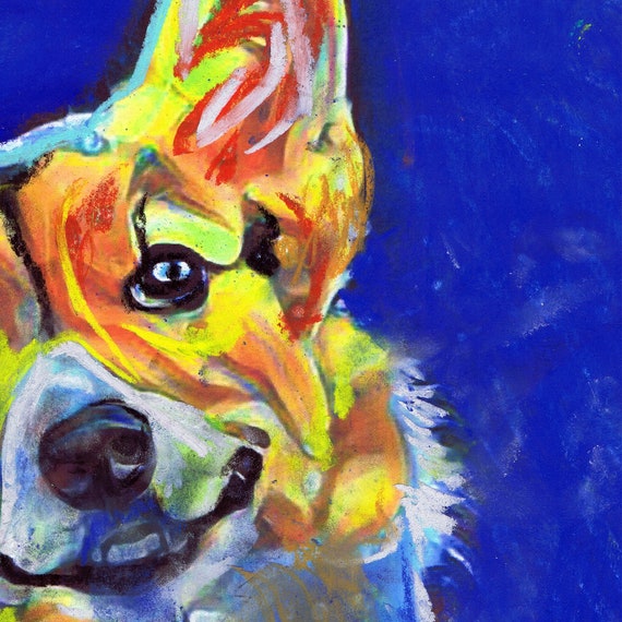 Corgi Painting Print, Abstract Corgi Art, Colourful Expressive Dog Portrait  Hand Signed by Artist Oscar Jetson 8x10 A4 A3 11x14 Hand Signed - Etsy
