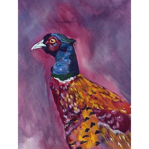 Pheasant Painting Print: Colorful Bird Art, Signed Giclée Print