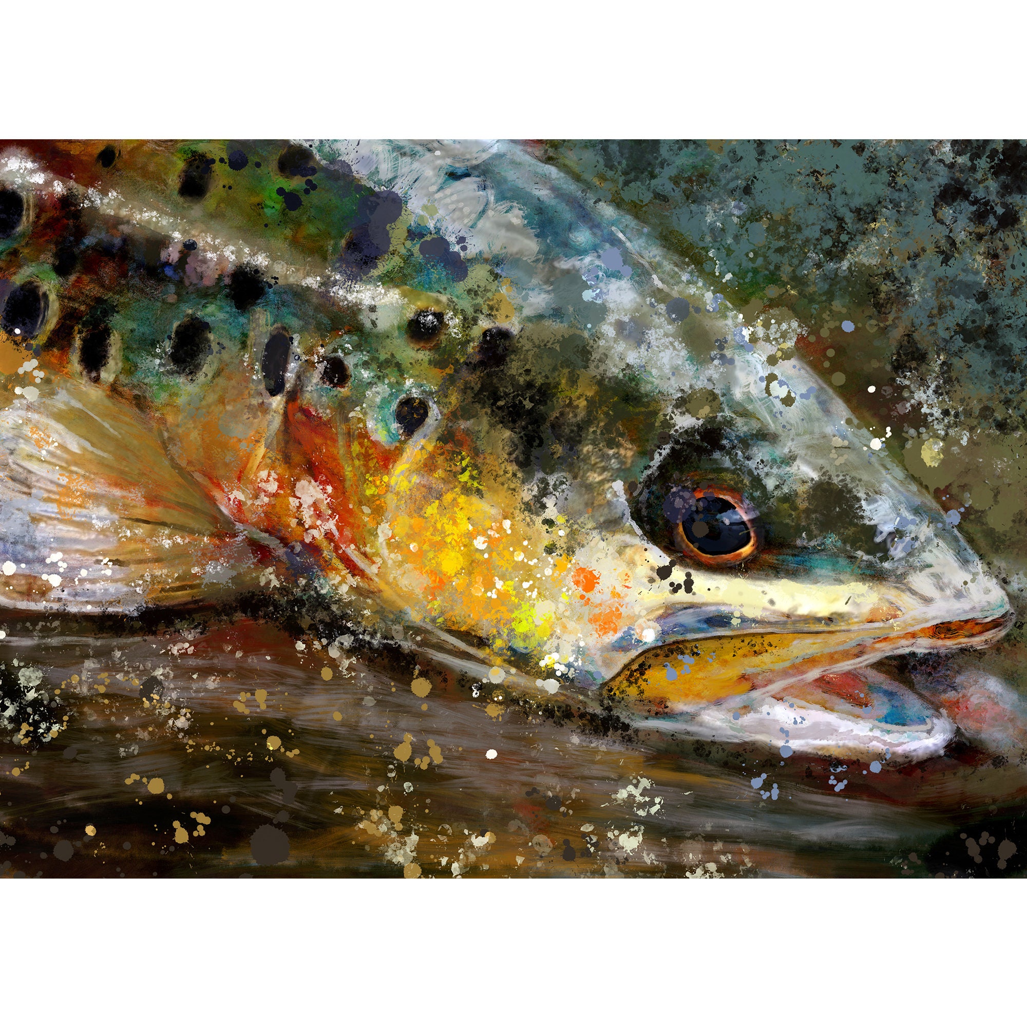 Trout Abstract Art Print, Fly Fisherman Gift fly Fishing Wall Décor Hand  Signed by Jack Tarpon, Mancave Choice of Sizes 8x10 11x14 12x16 -   Canada