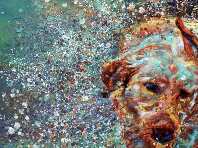 Fox Red Labrador Wall Art Print – Hand Signed Colourful Labrador Painting by Oscar Jetson image 5