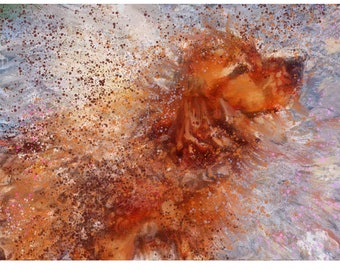 Splashing Golden Retriever Art Print: Colourful Dog Wall Decor, Signed