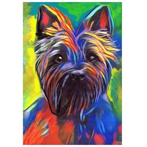Cairn Terrier Painting Print Colourful Cairn Terrier Dog Wall Art, Dog Memorial, Cairn Mum Picture Gift Choice of Size Signed