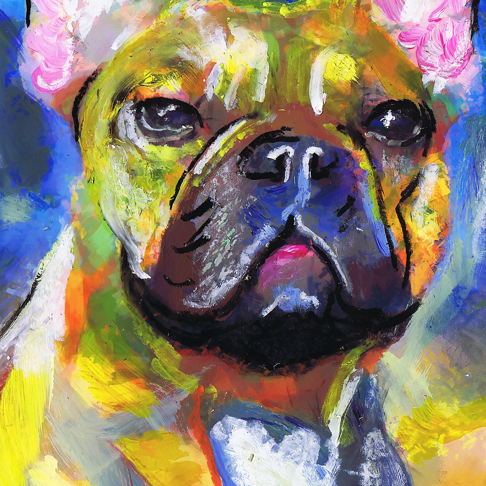 French Bulldog Wall Art Frenchie Décor Ochre Fawn French Etsy