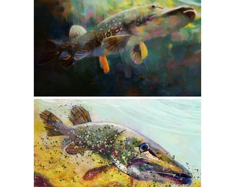 Northern Pike Art Print – Freshwater Fishing Wall Art, Signed Angler Decor