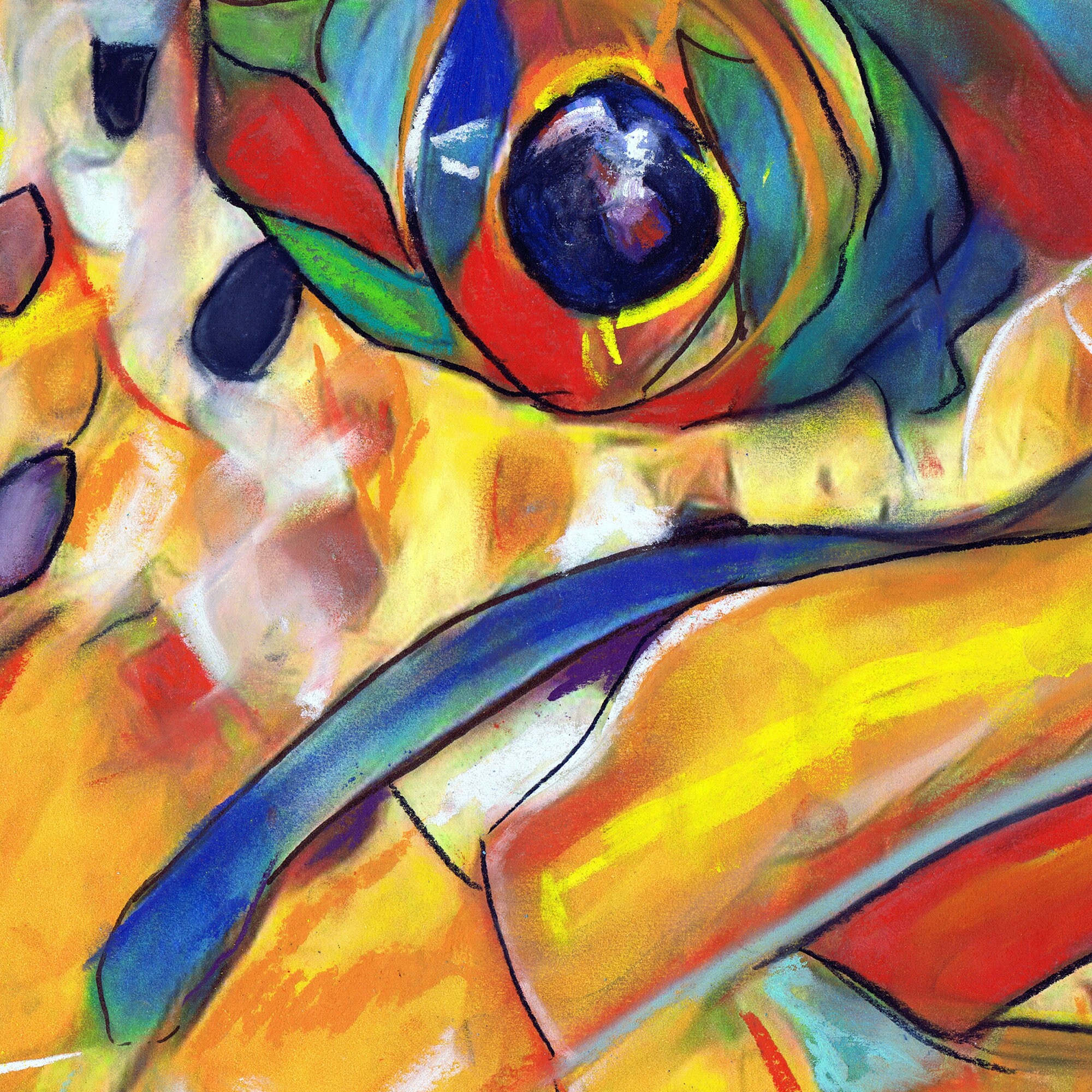 Multicoloured Abstract Trout Fishing Art Print Pastel & Etsy