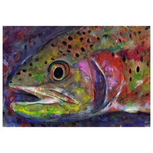 Rainbow Trout Art Print: Hand-Signed Pastel Fishing Poster