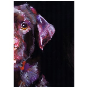 Chocolate Labrador Dog Wall Art Print,  Labrador Dog Memorial, Abstract Dog Picture Gift Choice of Sizes Hand Signed Abstract Modern Art