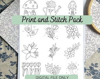 Print & Stitch Stickpackung | Frühlingsgarten