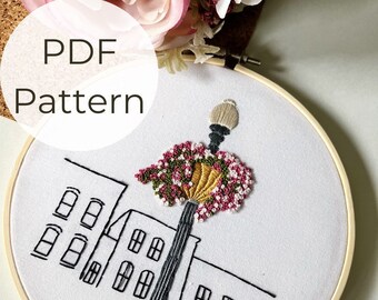 Georgetown DC Hand Stickmuster: Französischer Knoten Stickmuster (Digitaler Download)