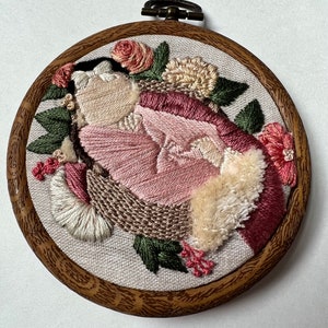 Mini embroidered portrait | Personalized Embroidered Christmas Ornaments