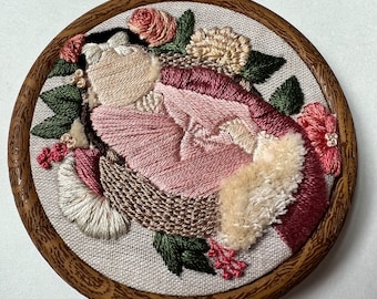 Mini embroidered portrait | Personalized Embroidered Christmas Ornaments