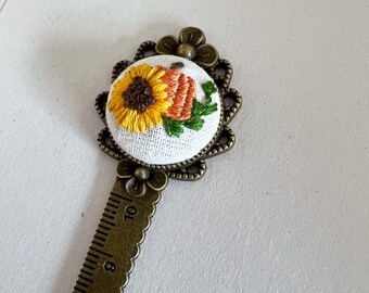Sunflower Embroidered Bookmarks