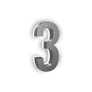 5&quot; LED Backlit House Number - Stainless Steel, 6000K White Light, Acrylic Backing, 12V Powered - Mounting Plate Sold Separately