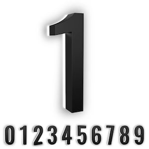 7 Inch LED House Number | 5000K Cool White Backlit Address Number | Illuminated Outdoor Home Address Sign | Weatherproof Black ABS