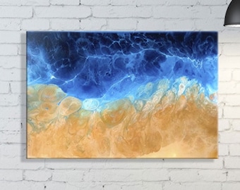 Acrylic Pour Painting Original Abstract sea