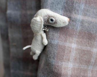 Miniature dog lovers brooch, animals little pin, dog memories portraits brooch,  lover’s gift felted pin brooch, bag girl accessories