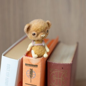 little bear bookmark. This toy has a leash that supports him and makes  him feel confident