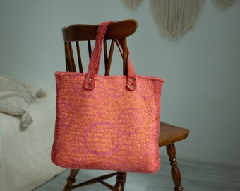 Tote felt bags, wool designer bags, art bags, bags for women