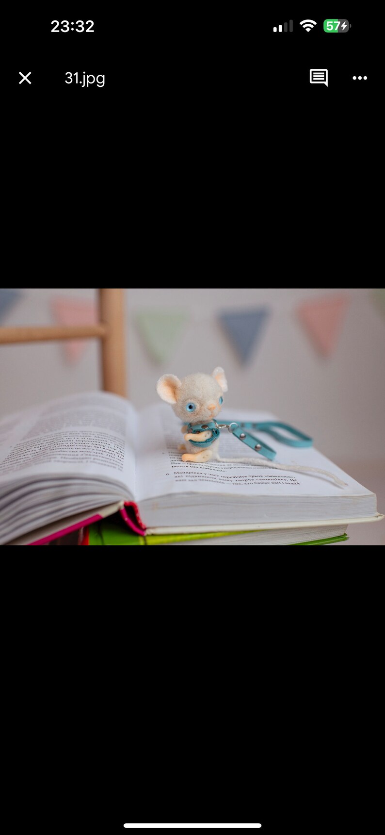 Mouse bookmark 3D felted animal mice cool book accessory from lovely felted mouse toy bookmark Woodland image 5