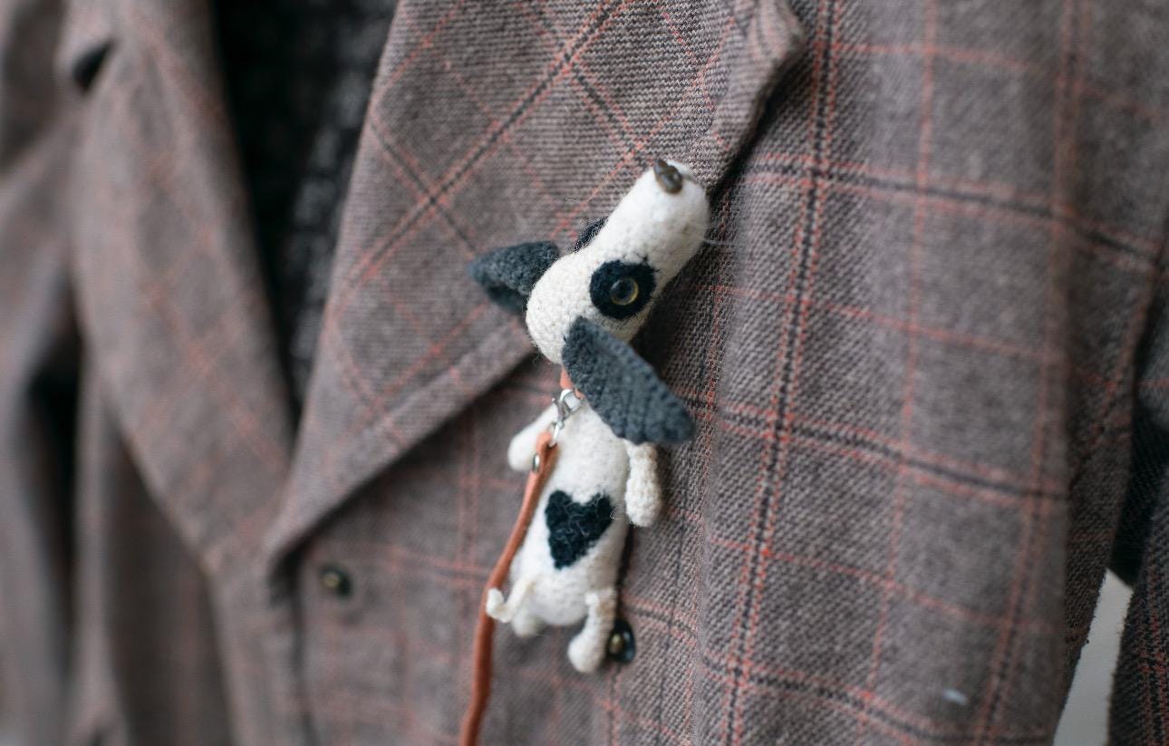 Miniature dog lovers brooch, animals little pin, dog memories portraits brooch,  lover’s gift felted pin brooch, bag  girl accessories