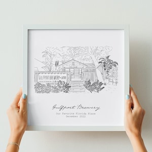 Custom First Date Portrait, Where He Proposed, Where We Met, Where it al Began Drawing, Valentines Gift for Him/Her, Anniversary, Engagement