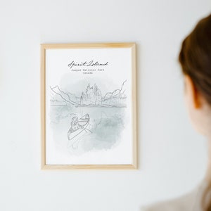 Personalised Favourite Place Watercolour Sketch, Bespoke Travel Memories Illustration, Custom Landscape Line Art, Boat portrait, Minimalist