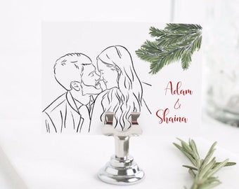 Christmas Dinner Place Cards, Winter Wedding Guest Portrait Custom, Personalized Table Place Name Settings, Seating Card, Guest Chart Dinner