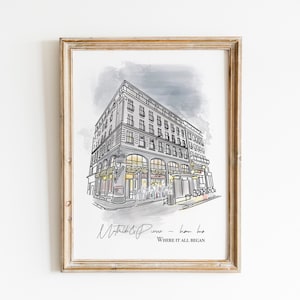 Personalized Favourite Place Sketch, Custom Watercolor Print of Where We Met, Bespoke Travel Memories Illustration, Where It All Began