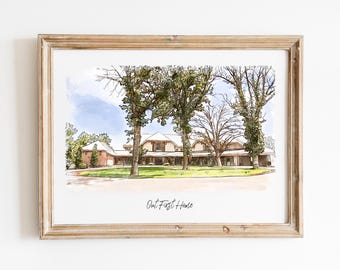 Custom Hand Painted House Painting From Photo, Home Portrait, Housewarming Gift First Home, 1st Anniversary Gift, Realtor Closing Gift