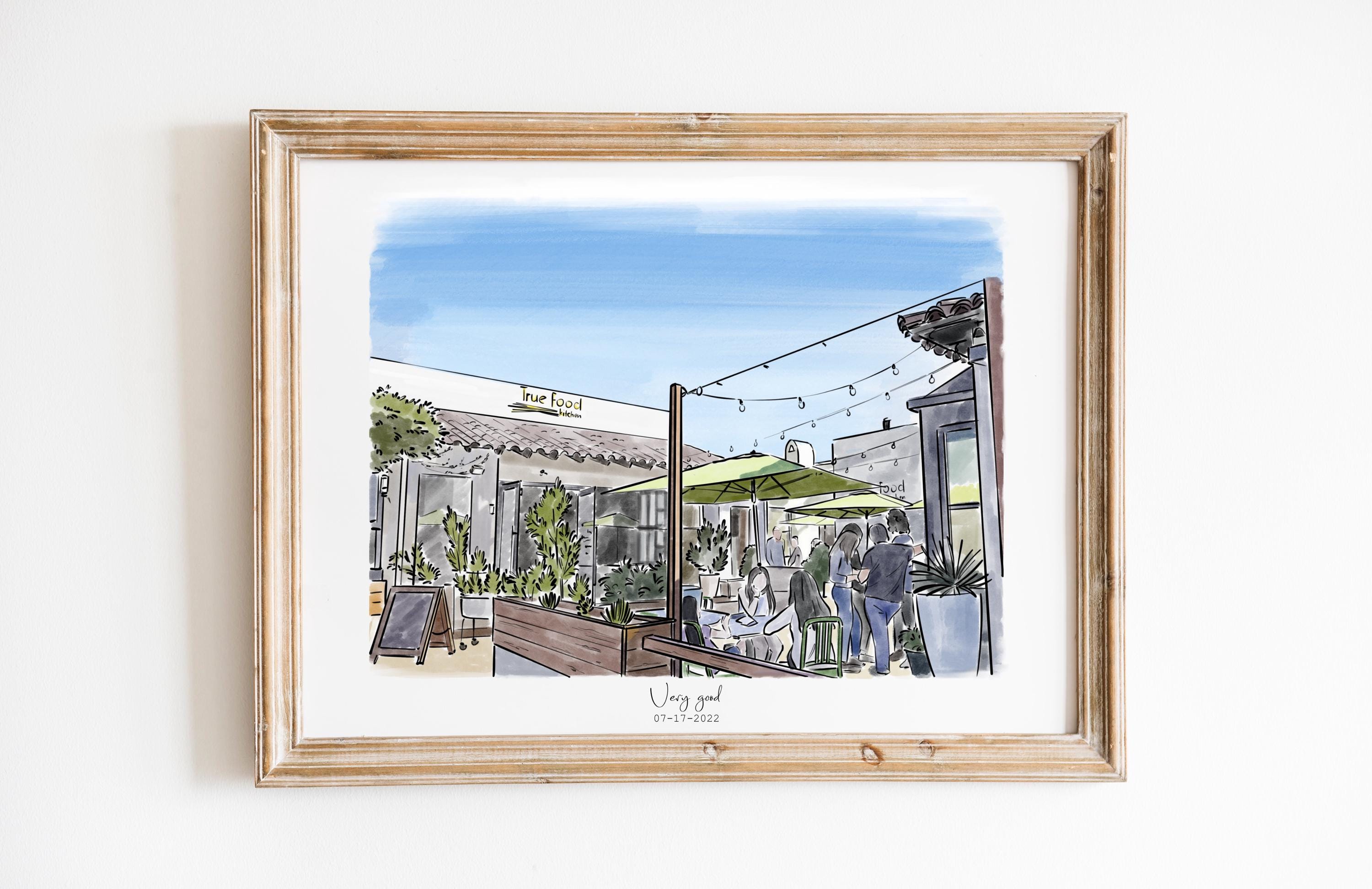 Storefront Portrait Custom Storefront Watercolor Portrait, Restaurant Painting From Photo ...
