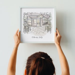 Personalised Favourite Place Watercolour Sketch, Bespoke Travel Memories Illustration, Where It Al Began, Custom Landscape Drawing image 5