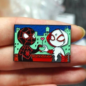 Miles Morales Spider-Gwen Spider-Man Spider-Love Cute Chibi High Quality Enamel Pin