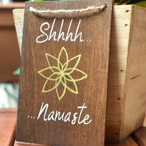 Hand Painted 'Do not Disturb' "Namaste" Yoga Door Hanging Sign