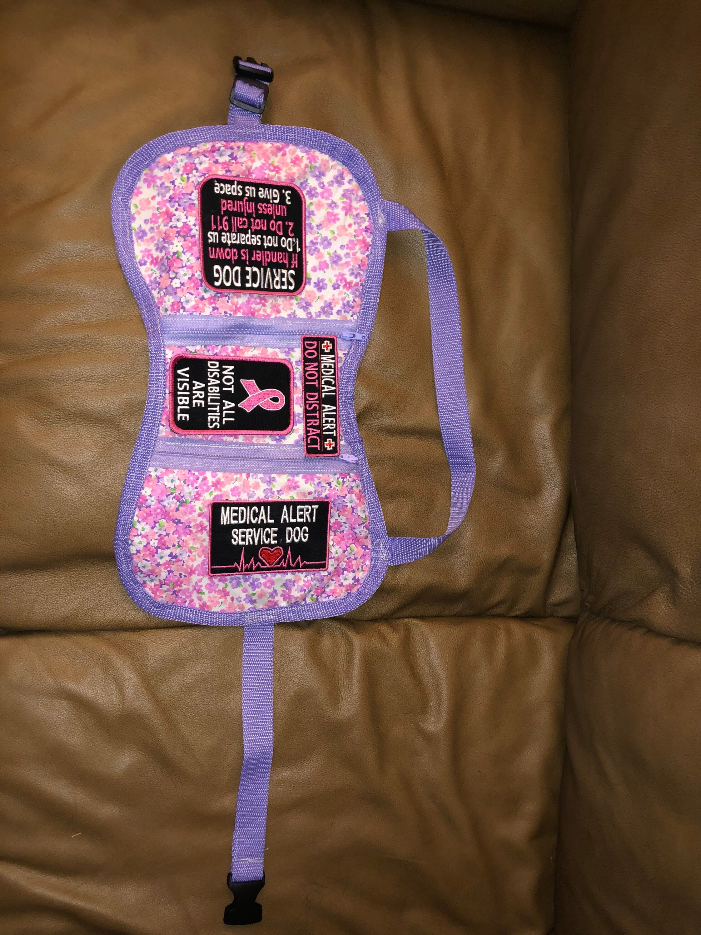 Custom service dog butterfly vest with faux leather pockets Etsy