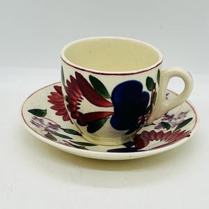 English Stick Ware Small Cup & Saucer