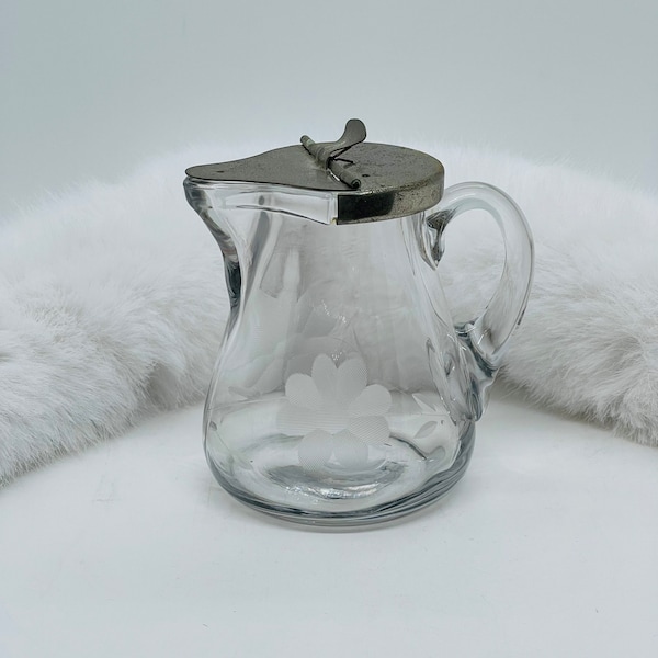 Glass Syrup Pitcher Etsy