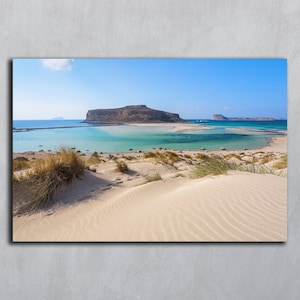 Impresiones digitales del mar Playa tropical Laguna de Balos Arte mural de playa Descarga digital Póster horizontal del océano Impresión fotográfica Paisaje tropical