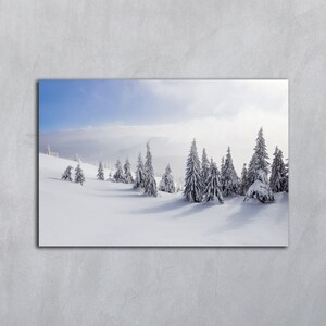 Paesaggio invernale, Download digitale di alberi, Fotografia stampabile di foreste innevate, Arte murale invernale, Cartoline stampabili, Arte murale di paesaggi invernali da sogno