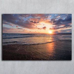 Arte de pared horizontal marino Descarga digital imprimible del océano Arte de pared del atardecer Foto del amanecer Fotografía descargable Postal del océano Foto tropical
