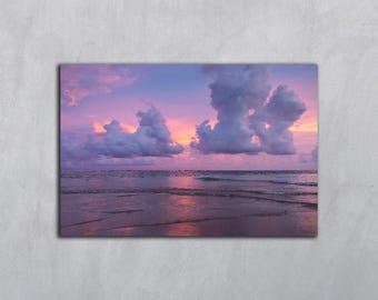 Ocean photography, Bali sunrise digital download, Ocean print, Beach sunset photo, Tropical landscape, Pink cloud horizontal wall art