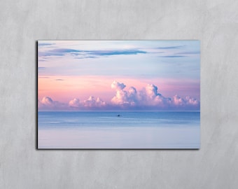 Pink sky, Ocean print, Tropical landscape, Instant digital download, Ocean photography, Neutral wall art, Bali printable photo decor