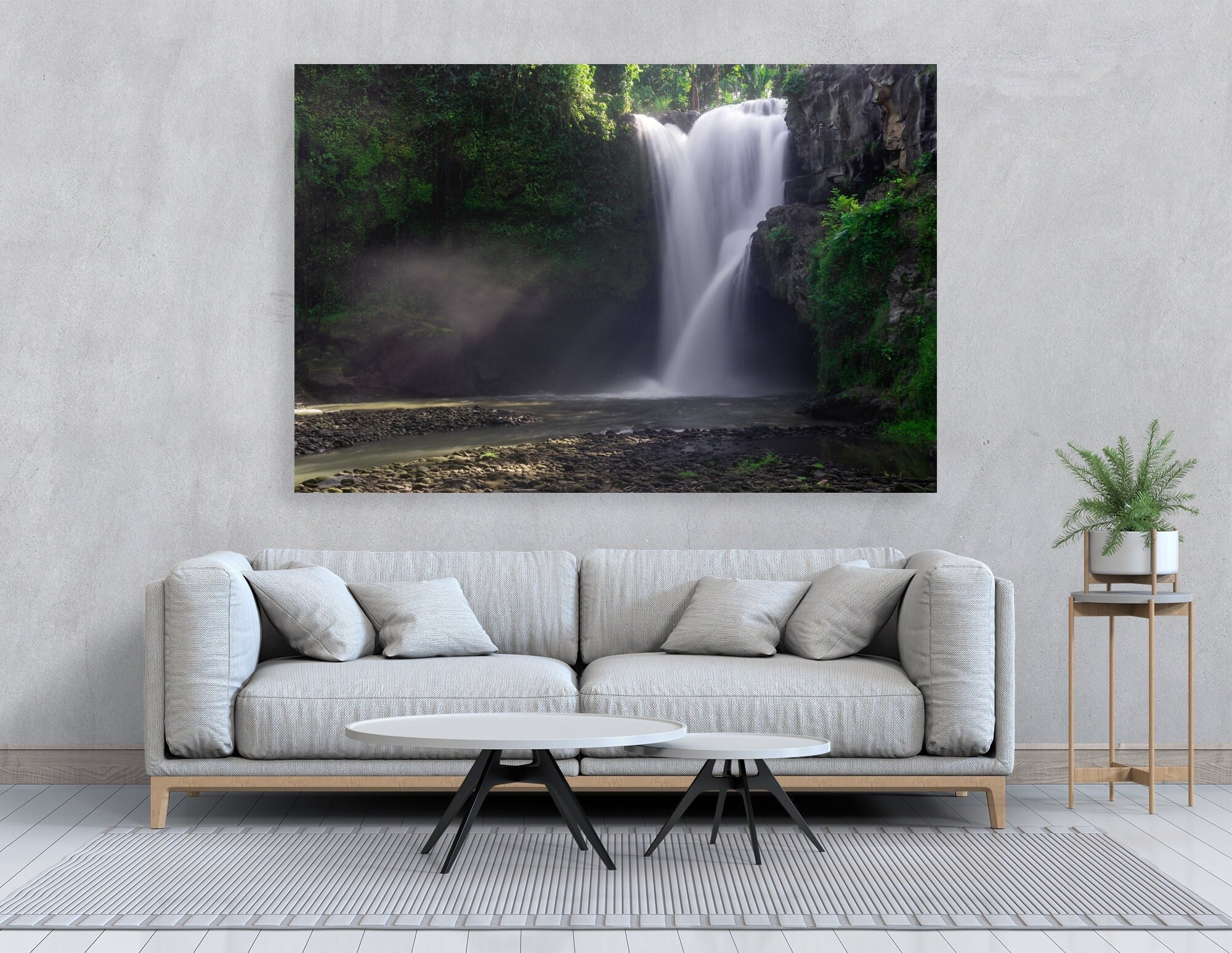 Waterfall Landscape Printable Waterfall Printable Digital Download Waterfall Wall Decor ...