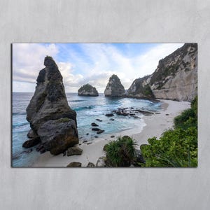 Photographie de l'océan, photo de montagne, photos téléchargeables de paysage de plage, plage bleu clair, impression d'océan, téléchargement numérique d'art mural de plage