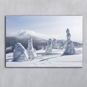 Téléchargement numérique de photographies d'hiver, arrière-plan photo de paysage, impression d'hiver, montagne des Carpates, paysage horizontal, impression d'arbre enneigé