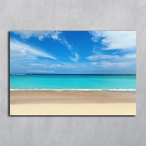 Arte mural horizontal de playa Fotografía del océano Impresiones artísticas costeras Paisaje tropical Fotografía digital del océano Descargas Póster de playa Arte mural neutro